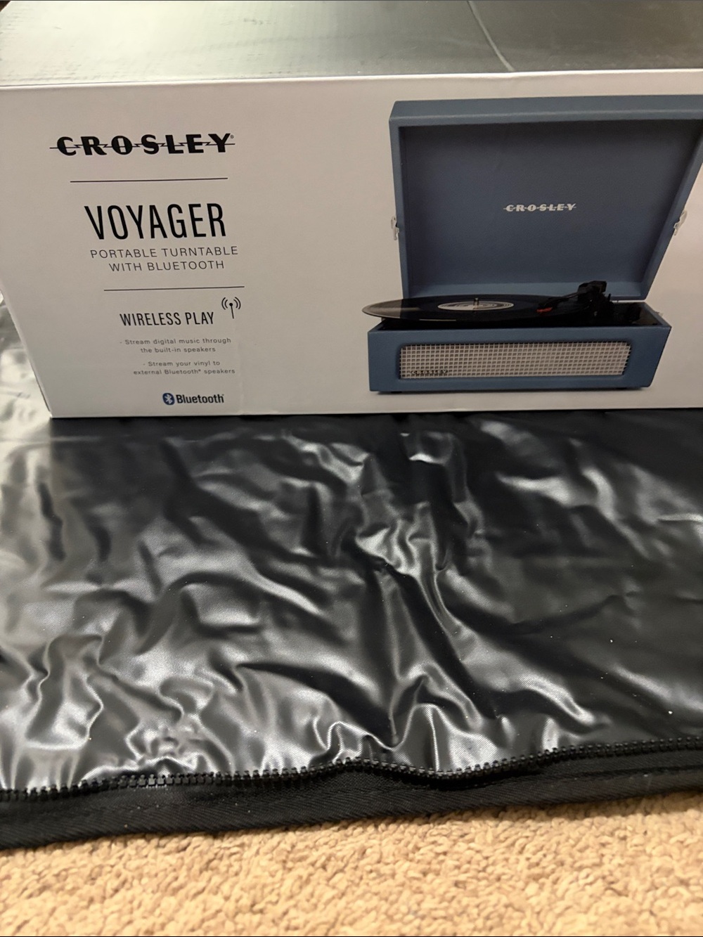 Crosley Voyager Portable Turntable - Light Blue with Silver Grille